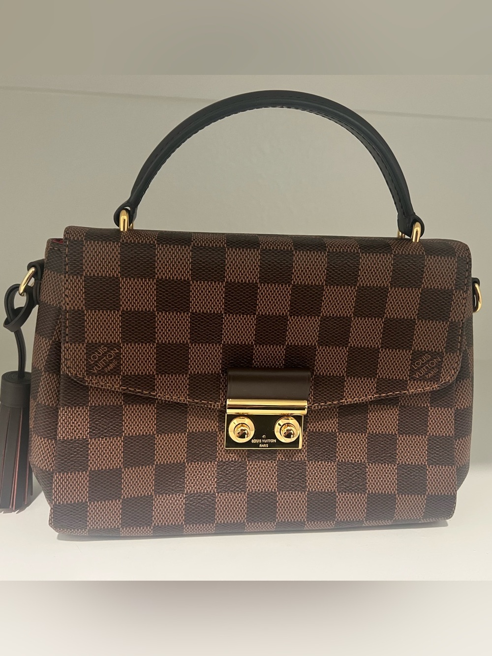 Louis Vuitton Brown Damier Croisette Crossbody with Gold Hardware